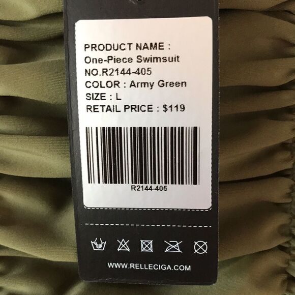 NEW Relleciga Made In Paris Olive Green Swimsuit - Picture 4 of 7